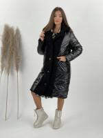 Kabát / bunda obojstranná čierna 8263