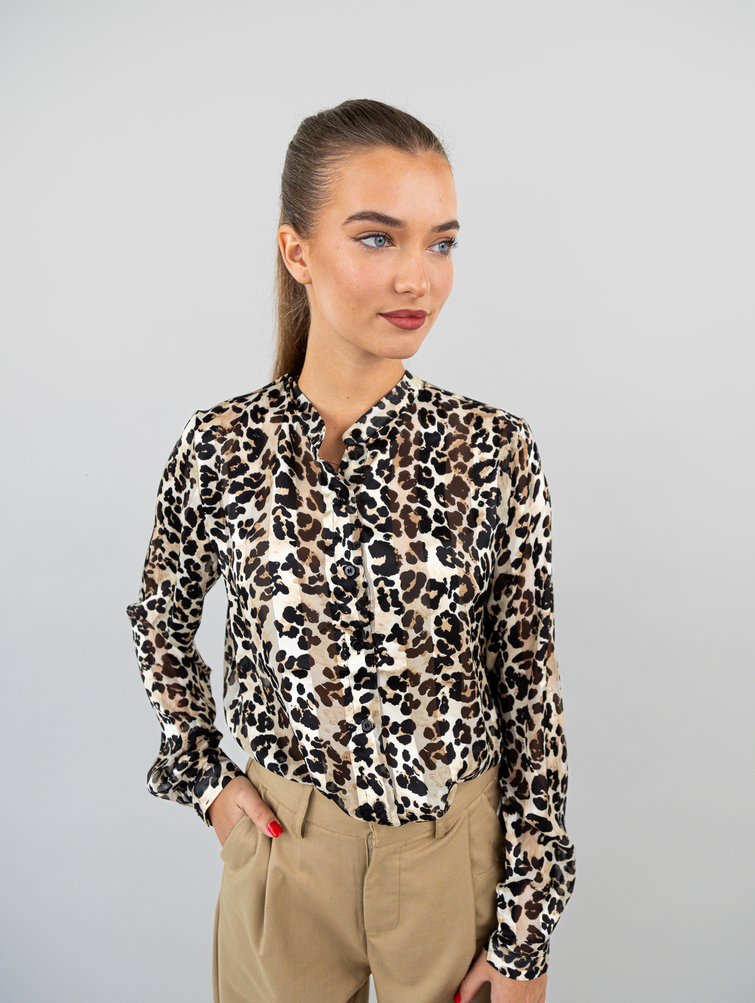 Košeľa leopard 2305 Béžová S