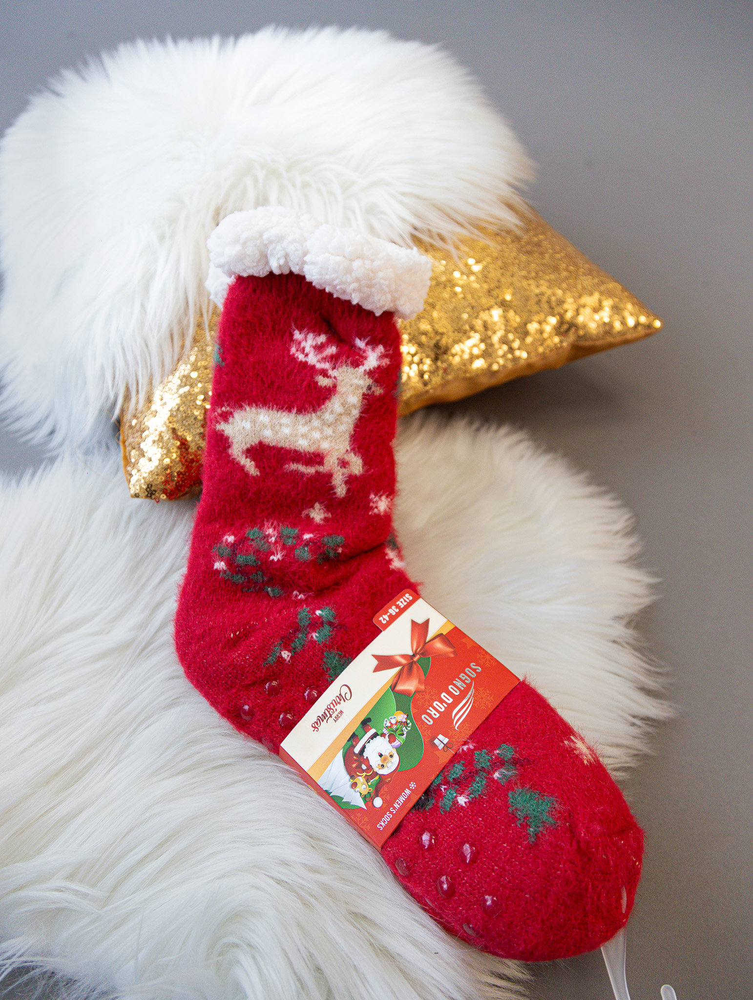 Socken mit Weihnachtsmotiv Bordeaux Universal