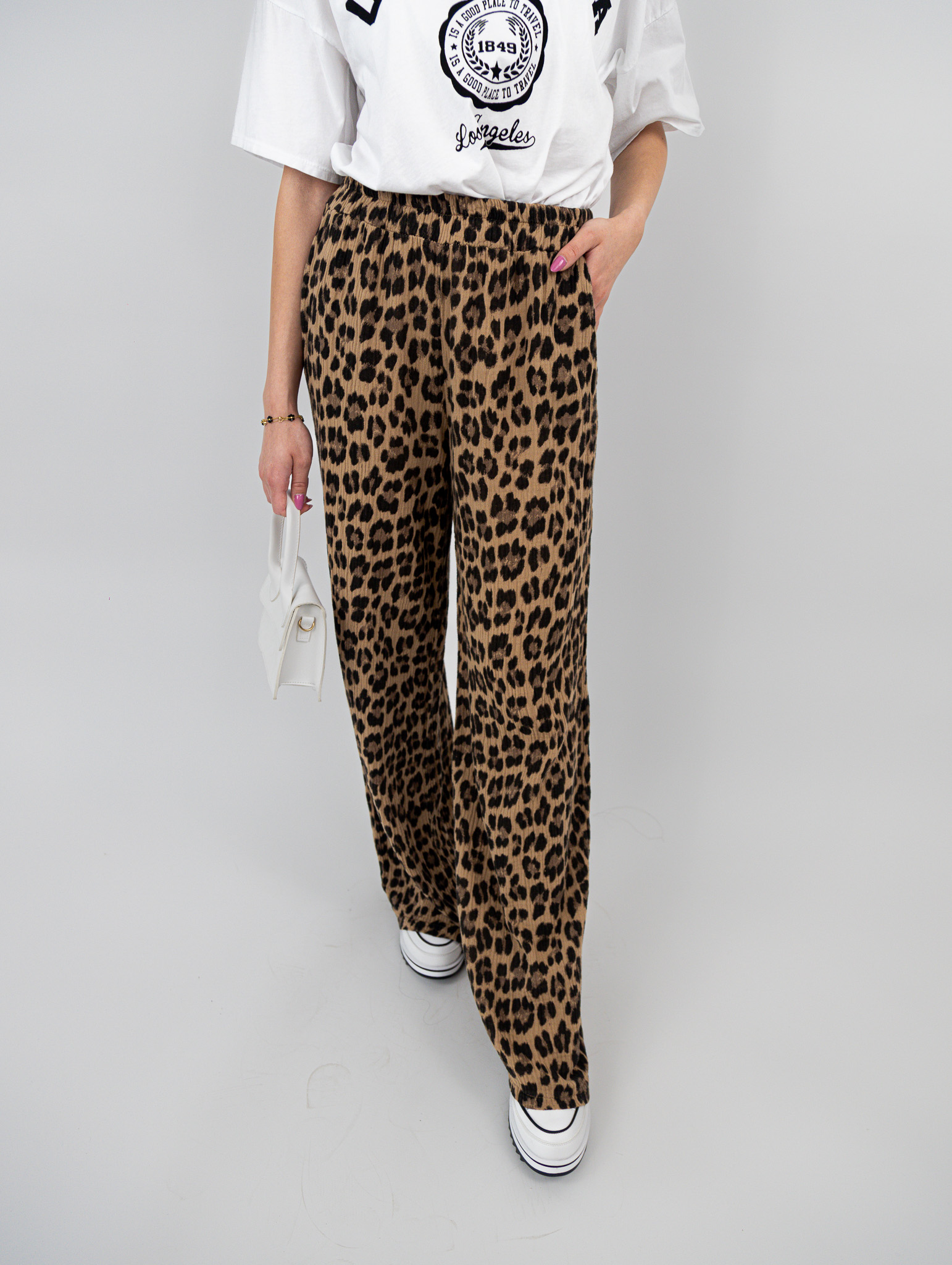 Kalhoty leopardí mušelínové 112