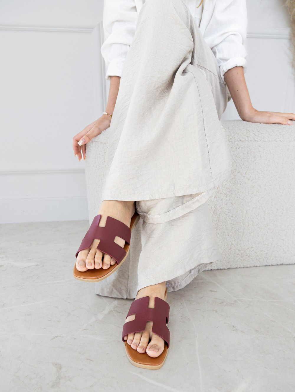 Pantofle kožené BORDEAUX