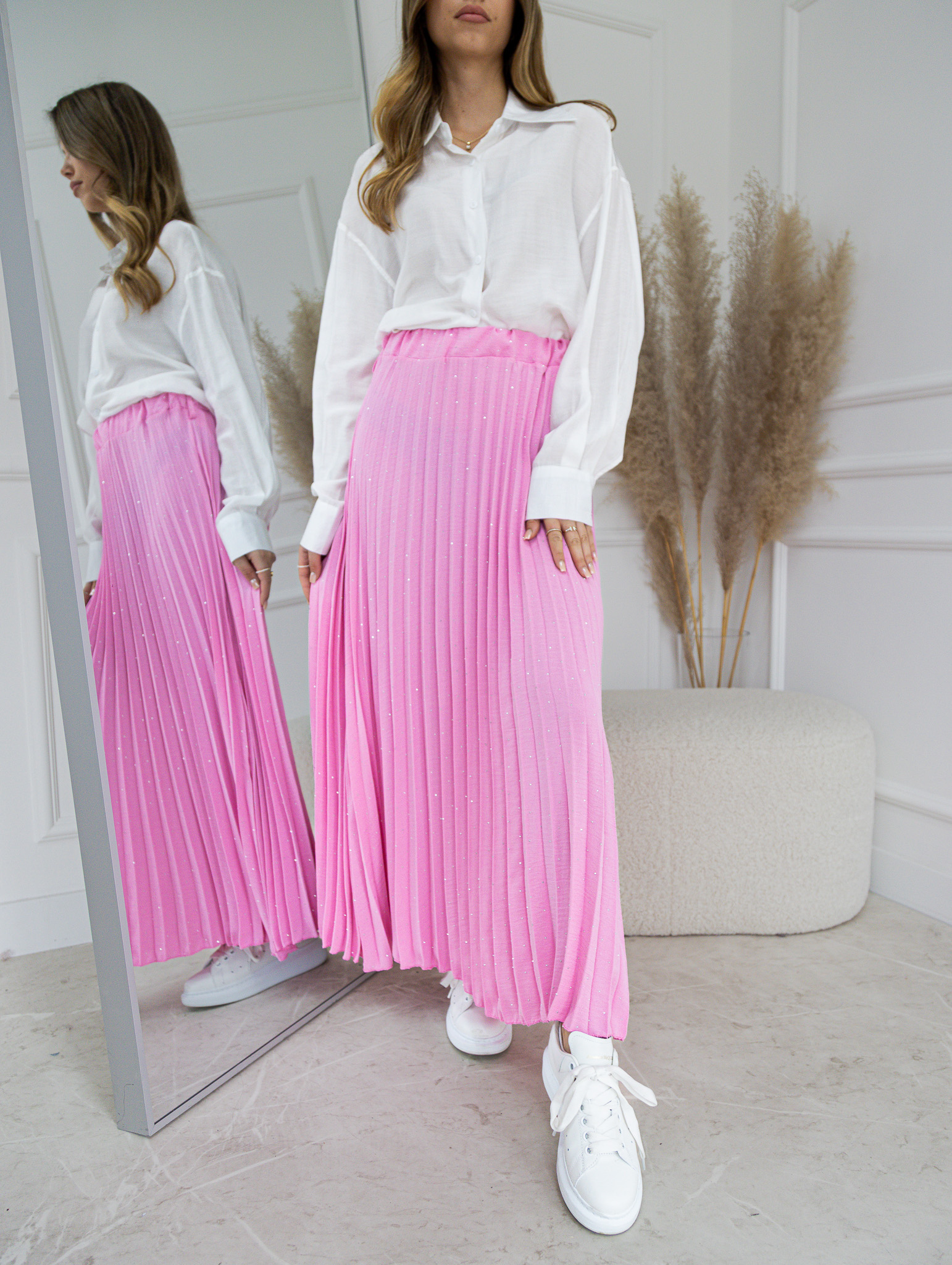 Sukňa jednofarebná s kamienkami