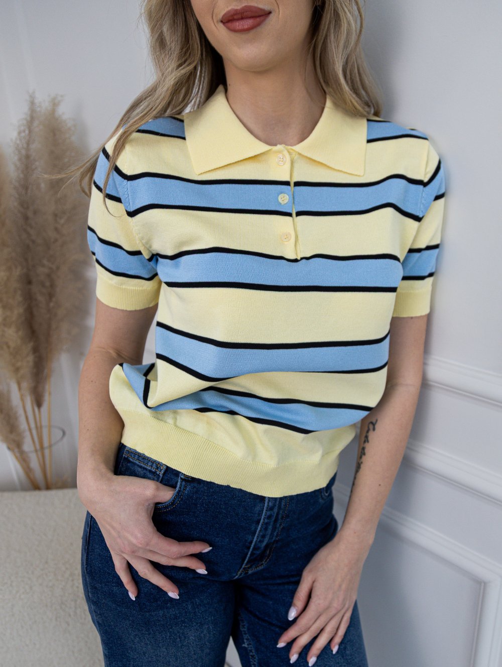Triko POLO pruhy 21477
