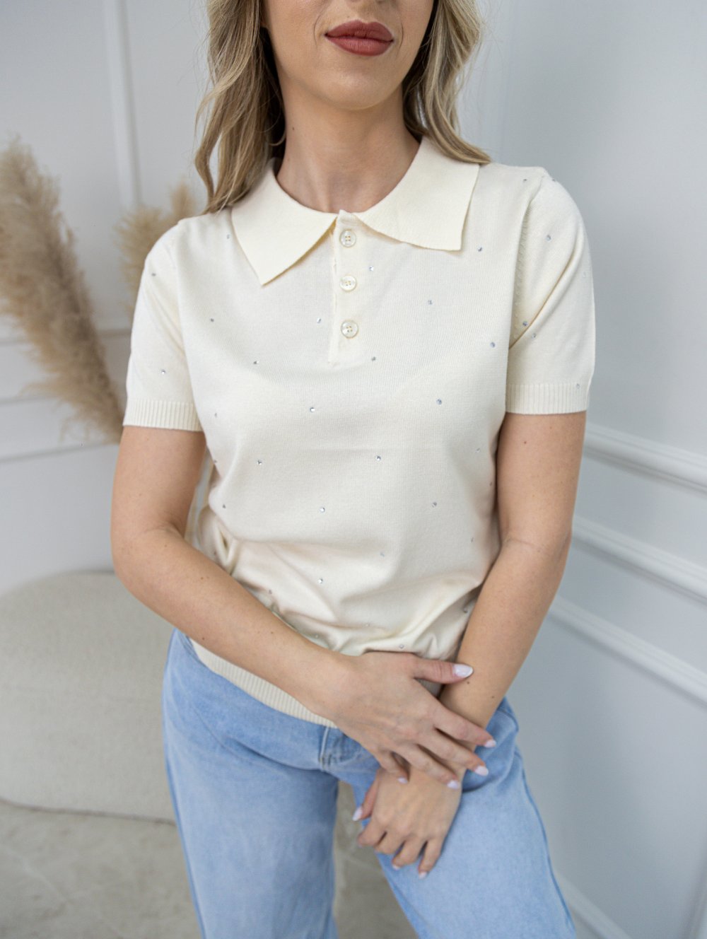 Triko POLO s kamínky 0175